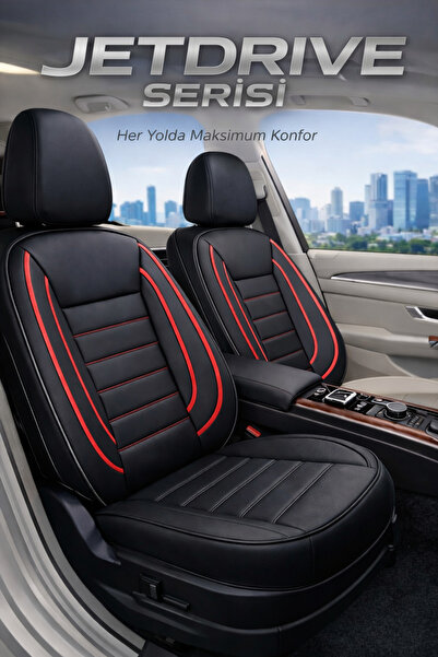 TROBUS مجموعة كاملة من أغطية مقاعد السيارات باللونين الأسود والأحمر من سلسلة ...