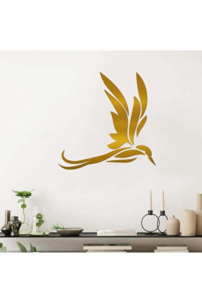 KHUBARA' AL-ALWAN منحوتة أكريليك - طائر - AC212026009 - ذهبي - 75x75