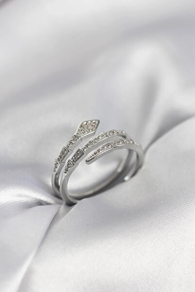Marsilyan Nvdn- İetaks ™   Snake Model Silver Color Zircon Stone Women's Ring...