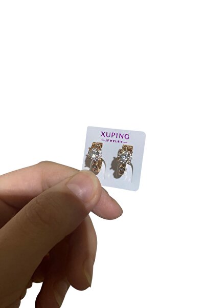 Lorivelle أقراط نسائية من Xuping بلون ذهبي وحجر الزركون موديل سوليتير لا يتغي...