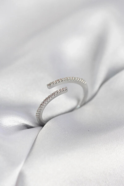 Marsilyan Nvdn- İetaks ™   Silver Color Zircon Stone Snake Style Women's Ring...