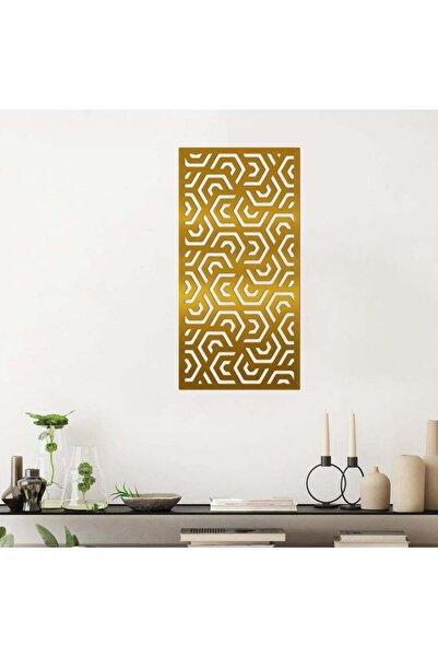 KHUBARA' AL-ALWAN منحوتة أكريليك - ديكور زخارف -AC-112026023 - ذهبي - 60x30