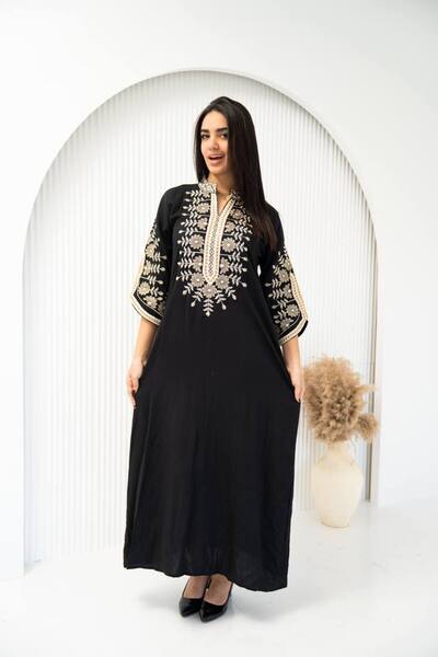 Graciana Linen Jalabiya with Premium Quality and Royal Embroidery