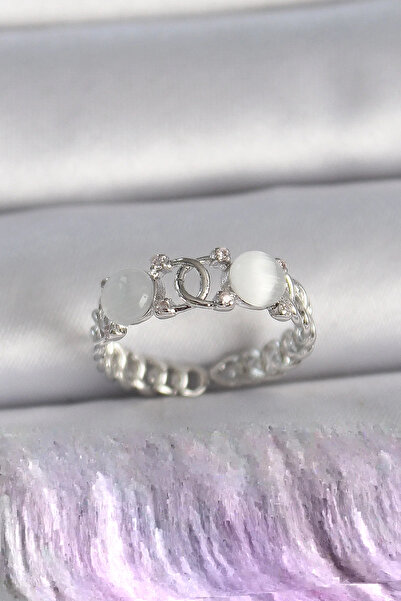 Marsilyan Nvdn- İetaks ™   Brass Silver Color Adjustable Zircon Stone White E...
