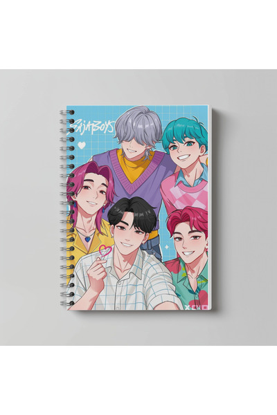 nihonwosekai K POP DEMON HUNTERS Anime A4 Boy 60 Yaprak Çizgisiz Karakter Bas...