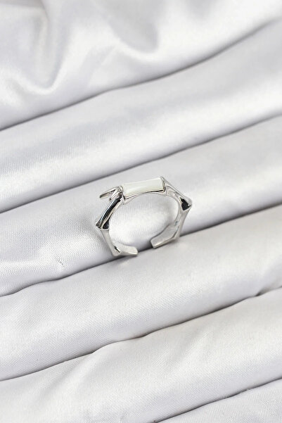 Marsilyan Nvdn- İetaks ™   Brass Silver Color Bone Model Women's Ring Iegrs-N...