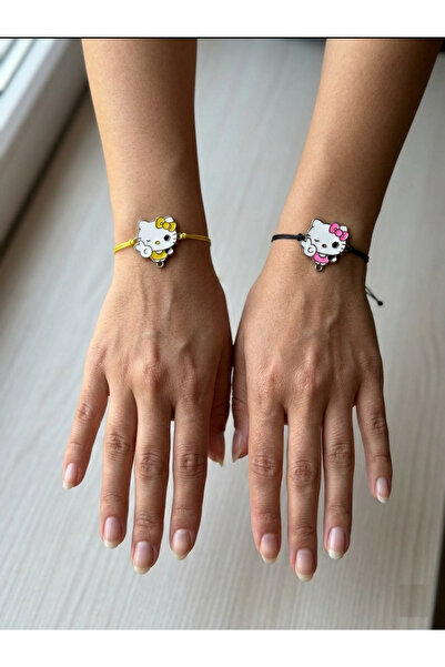 İYİ MODA 2 Adet Hello Kitty Best Friends Arkadaşlık Bilekliği İkili Hediyelik...