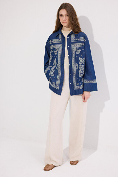 Touché Privé NAKIŞLI DENİM GÖMLEK