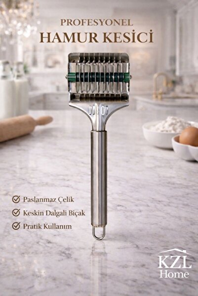 KZL HOME Paslanmaz Çelik Çoklu Hamur Kesici | Ayarlanabilir Şerit Kesme Aparatı