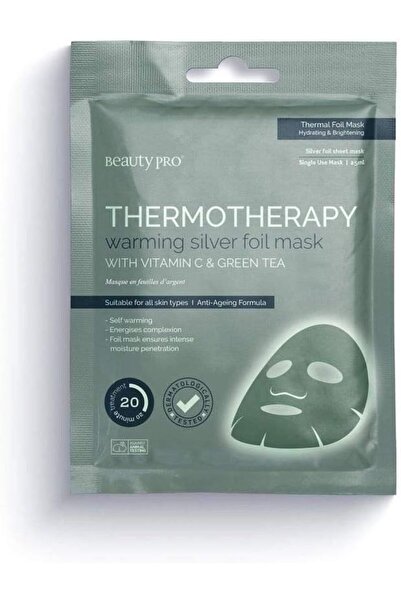 BEAUTYPRO THERMOTHERAPY Warming Silver Foil Sheet Mask, With Vitamin C & Gree...