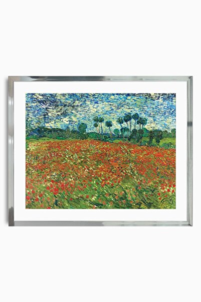 Raven Art Studio Vincent Van Gogh - Poppy Field, 1889 Painting + Frame