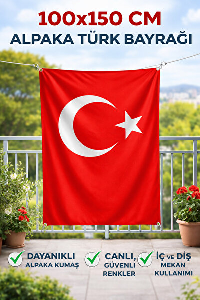 HER ŞEY NOTA www.herseynota.com 100x150 cm Alpaka Kumaş Türk Bayrağı – Büyük ...