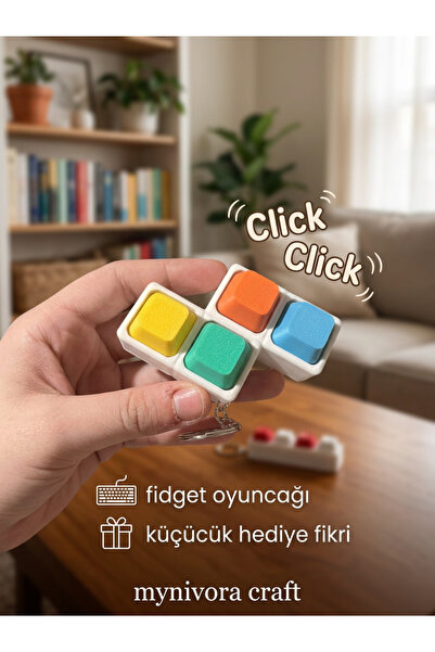 Mynivora Z Şekilli 4 Tuşlu Clicker Anahtarlık Stres Giderici Fidget Oyuncağı ...