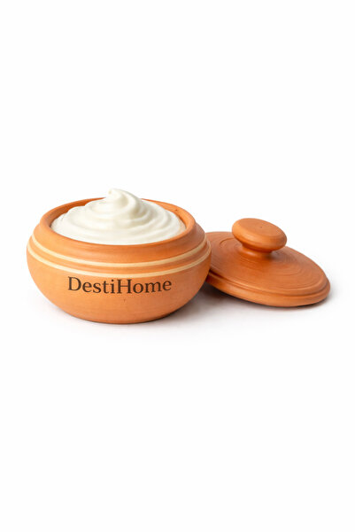 DestiHome Doğal Toprak El Yapımı 800ml Yoğurtluk (2 Kişilik)