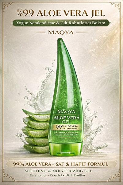 MAQYA KOZMETİK 100% Organic Bluar Aloe Vera Jel 150 ml –Arındırıcı Cildi Yatı...
