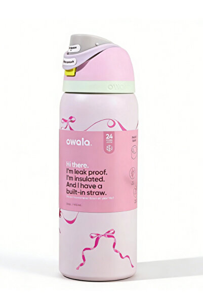 Alvora ترموس أولا 32 أونصة (946 مل) من الفولاذ المقاوم للصدأ ذو طبقتين بنمط ف...