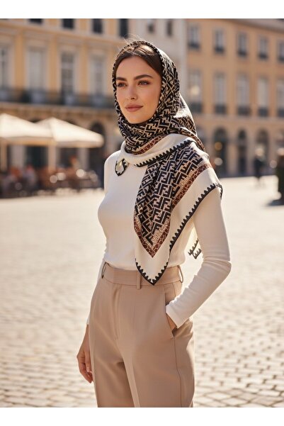 Shiva Scarfs Σχέδιο Γραμμάτων Βουάλ Μεταξωτό Σάλι Αξεσουάρ Φουλάρι Μεταξωτά Φ...