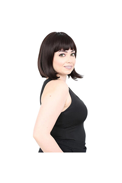 online kapsulavm avm alışveriş Short Straight Fiber Sen Wig / Dark Brown