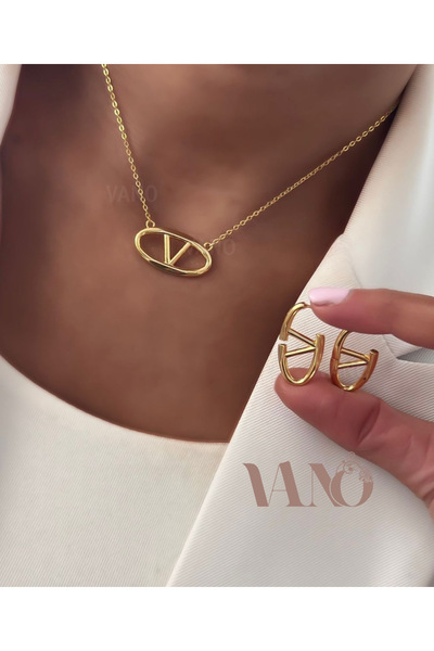 vano2022 Soft Simalral Set with High Quality Gold Plated Earring