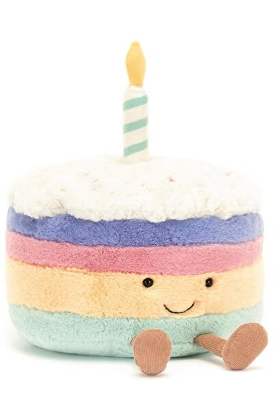 FA.accessories دمية محشوة على شكل كعكة عيد ميلاد 14 بوصة – لعبة ناعمة هدية لل...