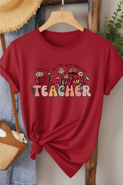 l'eivor Teacher Printed White Women's Cotton T-Shirt