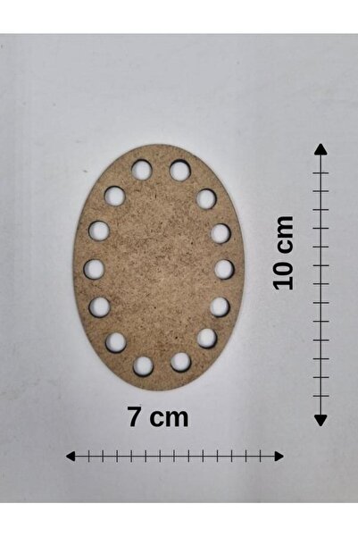 Mu Art Ahşap Ξύλινος οβάλ δίσκος 10x7 εκ. 10 τεμάχια, πλακέτα πλεξίματος, βάσ...