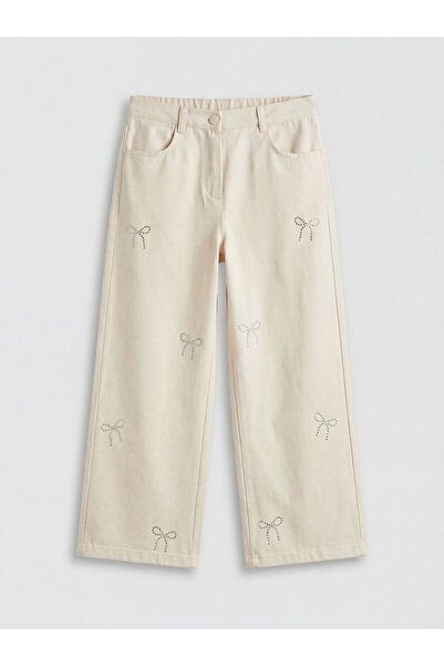 LC Waikiki Παιδικό παντελόνι για κορίτσια LCW με πέτρινη κεντητική διακόσμηση...