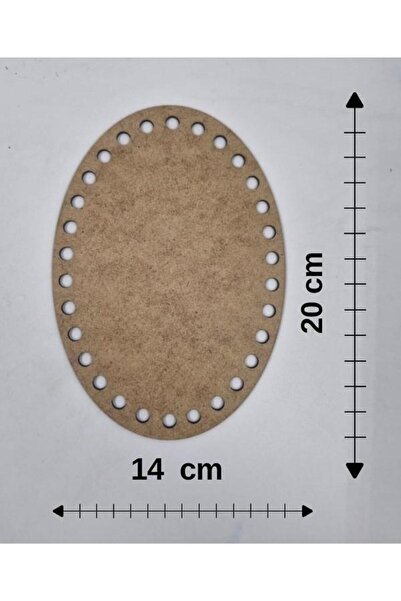 Mu Art Ahşap Ξύλινο 20x14 εκ. 10 τεμάχια Οβάλ Δίσκος Πλεκτοπλάκα Πλακέτα με Τ...