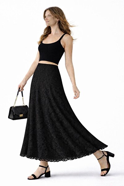 Gocloog Lace High Waist Elastic Comfortable Skirt