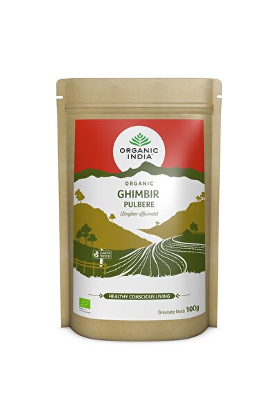 Organic India Ghimbir Pulbere 100% Certificata Organic Fara Gluten 100g