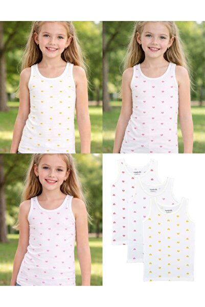 OrganicKid Hearts Kız Çocuk Atlet Seti 3'lü
