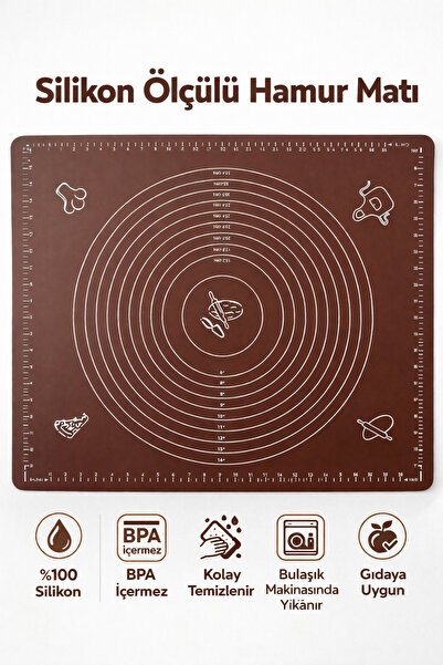 evolis kitchen 1 Piece of Brown Silicone Dough Mat