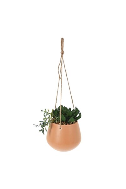 Koopman Plantă artificială suspendată cu amestec de suculente, în ghiveci cer...