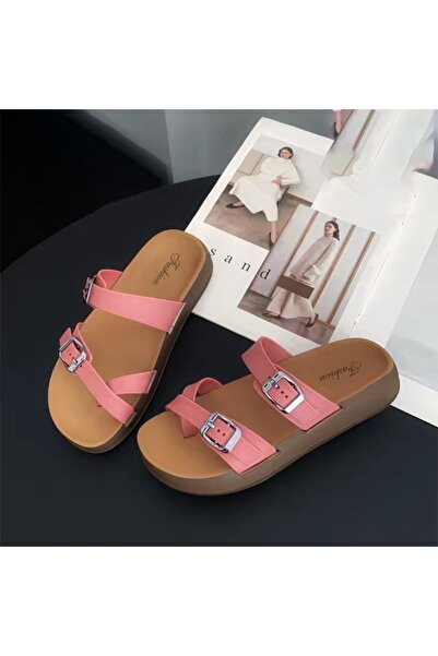 FASHION صندل كلاسيكي بحزام مزدوج للنساء