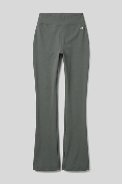 TOMMY LIFE Khaki Stretchy High Waist Sports Women's Spanish Leggings - 94686