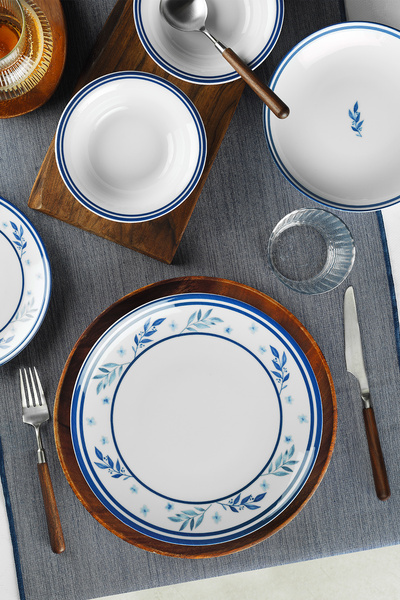 Kütahya Porselen Safir 24 Parça 6 Kişilik Yemek Takımı Mavi