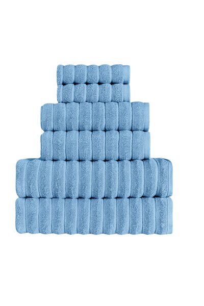 Beribo Cloud %100 Pamuk Türk Havlu Seti 6 Parça 620 GSM (Pudra Mavisi)