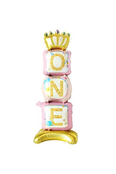 Adana Pasta Malzemeleri Ayakli One Pink Foil Balloon 34 X 108 cm