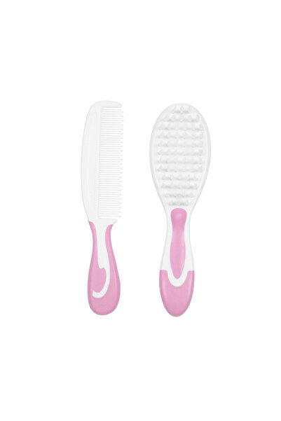 Wee Baby Brush & Comb Set (Set perie + pieptene pentru bebeluși) cod 803, Roz
