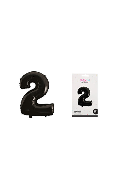 Adana Pasta Malzemeleri 26 Inch Foil Balloon Number 2 Matte Black Balonevi̇