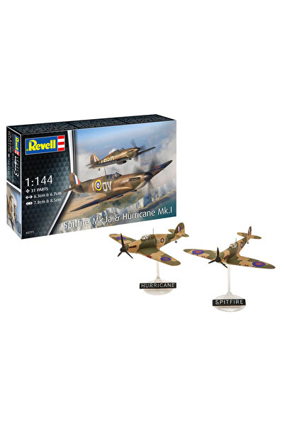 REVELL Maket Model Kit Gemi Supermarine Spitfire Mk.Ia & Hawker Hurricane Mk....