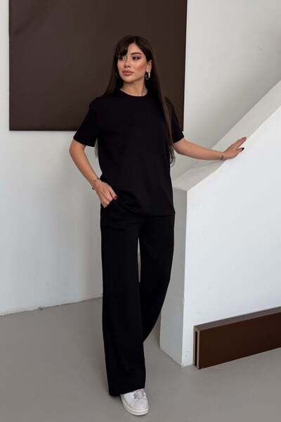 CMZ COLLECTİON Women's Short-Sleeved Combed Cotton Suit, Loose and Comfortabl...