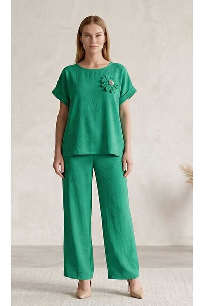 ihaoo Elegant fuchsia women's outfit with decorative flower