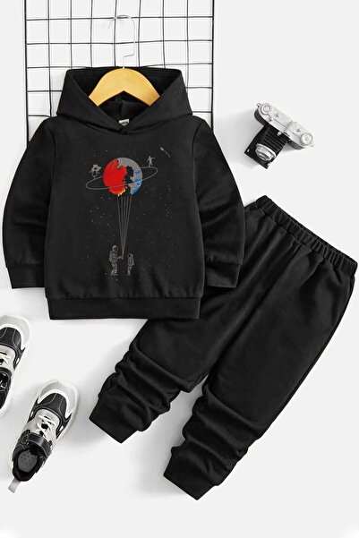 Gollinger طقم بدلة رياضية مطبوعة للأولاد/البنات - سويت شيرت بقلنسوة وبنطلون ر...