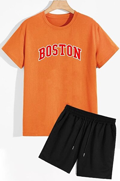 By Layina Boston Printed Tracksuit Set - T-Shirt Shorts Set