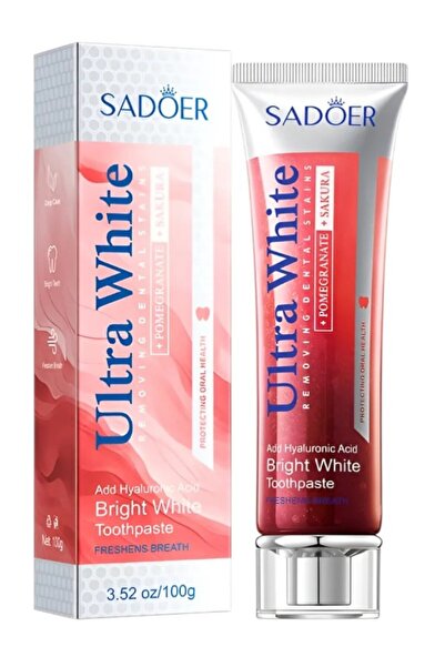SADOER معجون أسنان فائق البياض بنكهة الرمان والساكورا 100 جرام