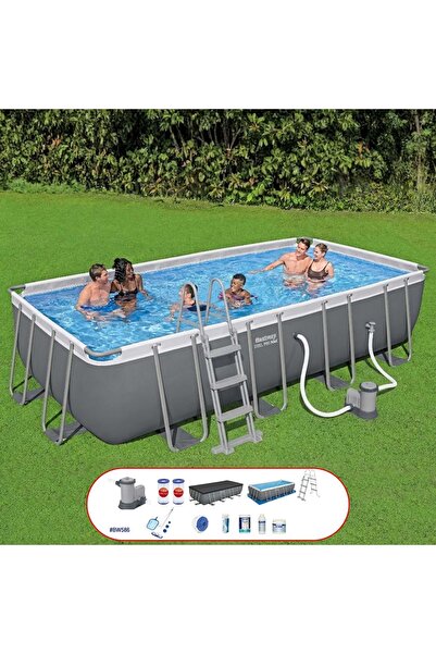 BESTWAY Steel Pro MAX Yer Üstü Prefabrik Dikdörtgen Havuz Seti 549cm x 274cm ...