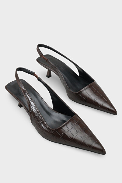 Capone Outfitters Lynett Pointed Toe Mid-Heeled Women's Shoes with Square Bac...