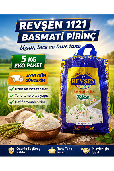 Diyet AVM Revşen Himalaya 1121 Basmati Pirinç 5 KG Eko Paket Uzun Taneli
