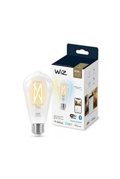 Wiz 60W Sarı-Beyaz Ambiyans E27 Şeffaf Cam Akıllı Filament Ampul